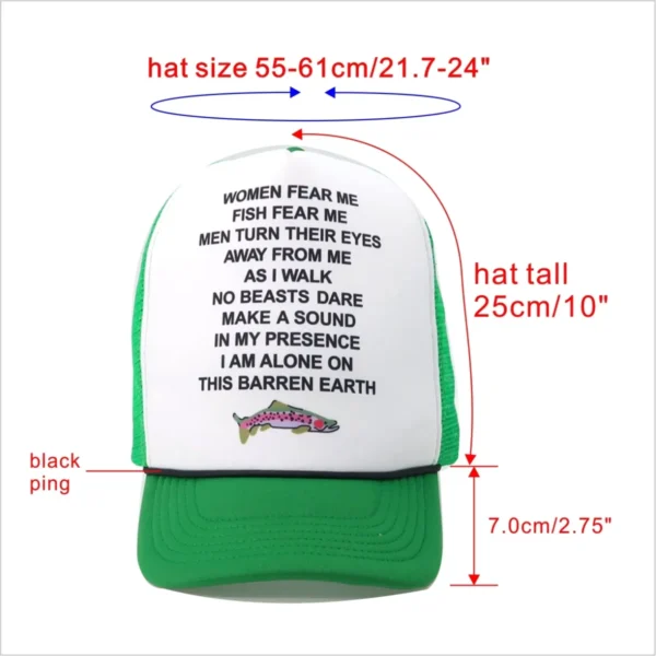 Funny Fishing Trucker Hat – Women Fear Me, Fish Fear Me